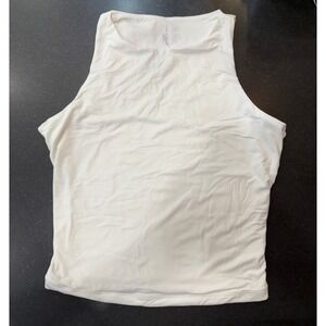 ATHMILE Tank Top Small White High Neck Athletic Minimalist Activewear Sporty